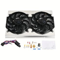 12" Aluminum Fan Shroud with Dual Slim Fans & Thermostat